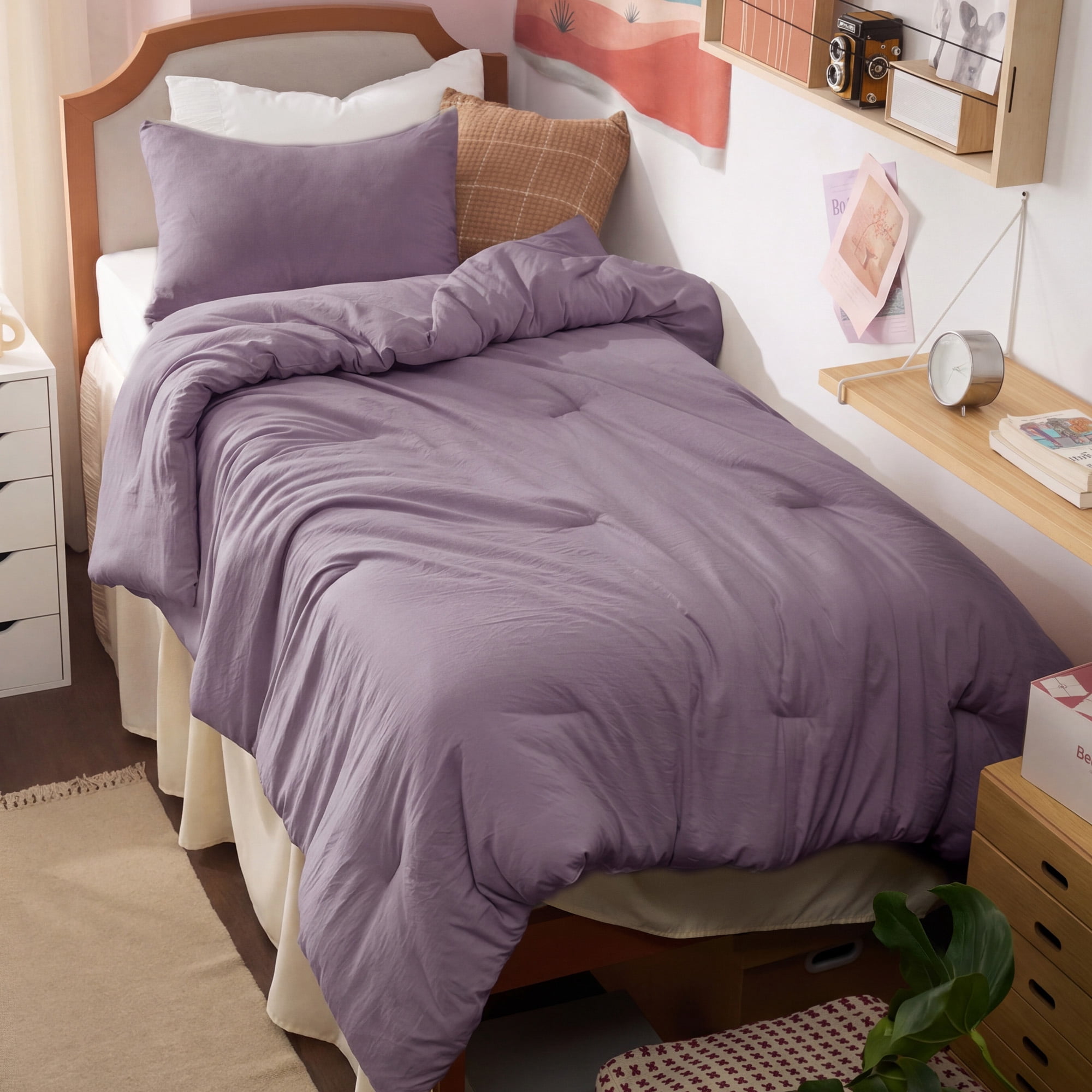 U Bedsure U by Bedsure 2 Pieces Twin/Twin XL Comforter Bedding Set, Purple Bed Comforter Set for All Seasons, 1 Lightweight Prewashed Comforter and 1 Pillowcases