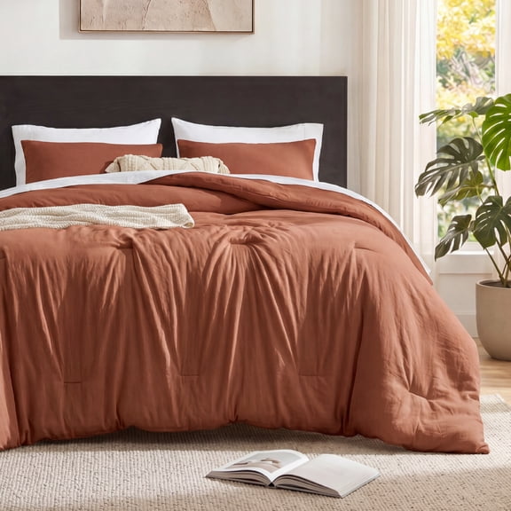 U by Bedsure 3 Pieces King Comforter Bedding Set, Red Comforter Set for All Seasons, 1 Lightweight Prewashed Comforter and 2 Pillowcases, Spice Route