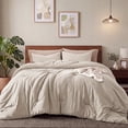 thumbnail image 1 of U by Bedsure 3 Pieces Queen Comforter Bedding Set, Beige Bed Comforter Set for All Seasons, 1 Lightweight Prewashed Comforter and 2 Pillowcases, 1 of 9