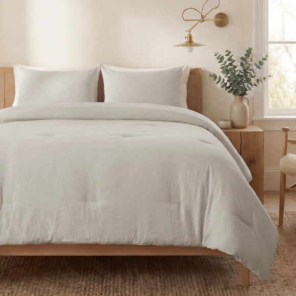 U by Bedsure 3 Pieces Queen Comforter Bedding Set, Beige Bed Comforter Set for All Seasons, 1 Lightweight Prewashed Comforter and 2 Pillowcases