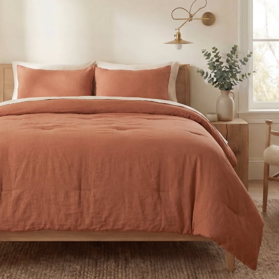 U by Bedsure 3 Pieces Queen Comforter Bedding Set, Red Bed Comforter Set for All Seasons, 1 Lightweight Prewashed Comforter and 2 Pillowcases, Spice Route