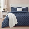 thumbnail image 1 of U by Bedsure Queen Boho Comforter Set, Boho Tufted Shabby Chic Bedding Comforter Set, 3 Pieces Vintage Farmhouse Navy Bed Set for All Seasons, Soft Bedding Set with 2 Pillow Shams, 1 of 10