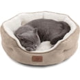 thumbnail image 1 of U By Bedsure Dog Beds for Small Dogs - Round Cat Beds for Indoor Cats, Washable Pet Bed for Puppy and Kitten with Slip-Resistant Bottom, 20 Inches, Camel, 1 of 9