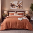 thumbnail image 1 of U by Bedsure Full Comforter Set Burnt Orange, 7 Pieces Reversible Bed in a Bag, Boho Lightweight Bedding Set, Contrasting Design, 1 of 10