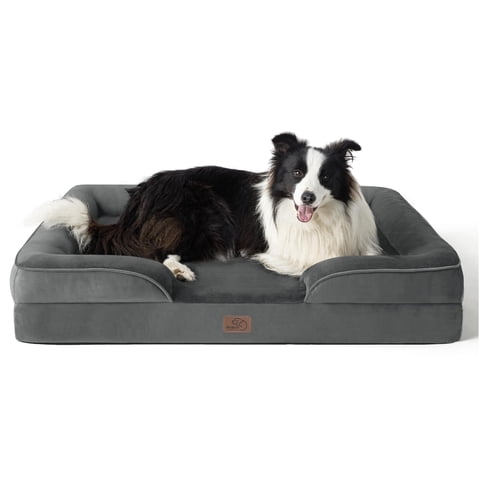 U By Bedsure Orthopedic Dog Beds Large Dog, Comfort Dogs Couch Sofa with Washable Removable Cover, Pet Bed with Nonskid Bottom, 35"x25" Dark Gray