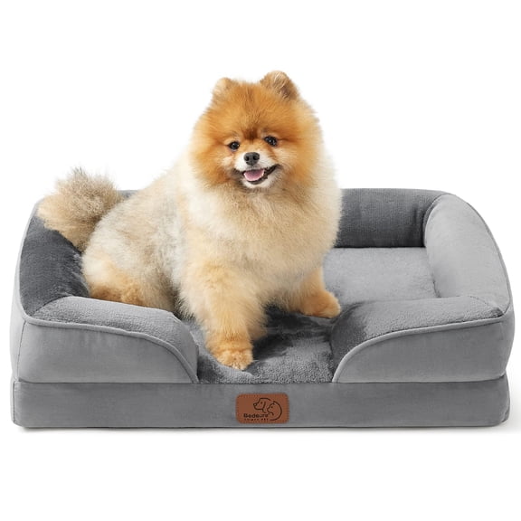 U By Bedsure Orthopedic Dog Beds for Small Dogs - Washable Small Dog Cat Bed Waterproof, Comfort Pet Couch Sofa with Washable Removable Cover, Pets Bed with Nonskid Bottom, Grey, 24"