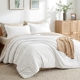 thumbnail image 1 of U by Bedsure Queen Comforter Set Coconut Milk, 7 Pieces Reversible Bed in a Bag, Boho Lightweight Bedding Set, Contrasting Design, 1 of 8