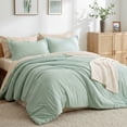 thumbnail image 1 of U by Bedsure Queen Comforter Set Sage Green, 7 Pieces Reversible Bed in a Bag, Boho Lightweight Bedding Set, Contrasting Design, 1 of 8