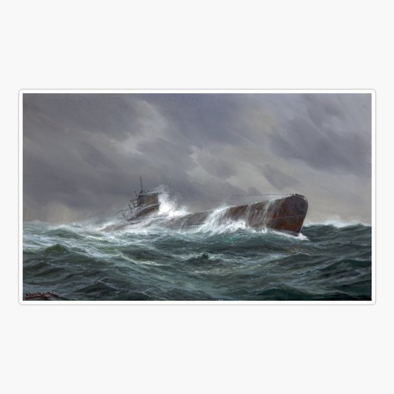 U Boat Sub Design Sticker
