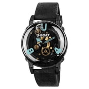 U-Boat U-65 "Turquoise" Black PVD Black Skeleton Dial Black Silicone Strap Quartz Mens Watch 3353