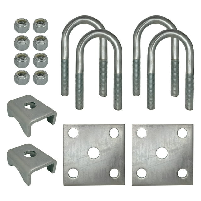 U Bolt Mounting & Plate Kit for 2,200 lb Trailer Axle with 13/4" Round