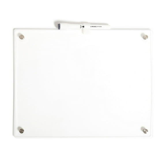 U Brands 14 x 11 in. Acrylic Dry Erase Board, Frameless, Includes Dry Erase Marker and Clip