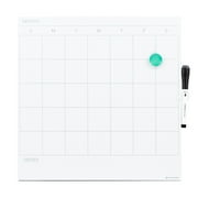 U Brands 14 x 14 in Magnetic Calendar Dry Erase Board, Frameless, White Surface