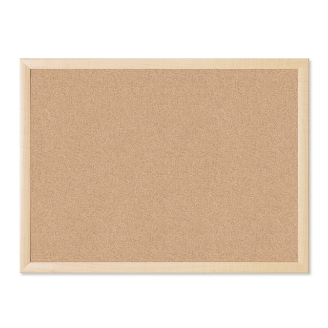U Brands 17 x 23 in. Cork Bulletin Board, Natural Maple Wood-Style Frame