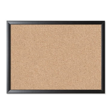 U Brands, 18 x 24 in., Cork Bulletin Board, Black MDF Frame