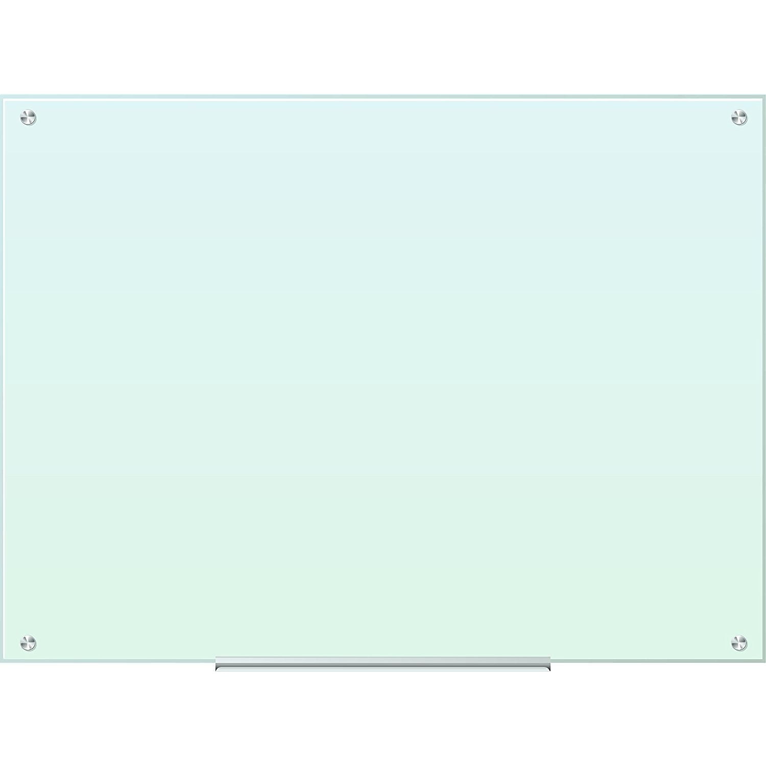 White Frosted Frameless Magnetic Glass Dry Erase Board 47" x 35"