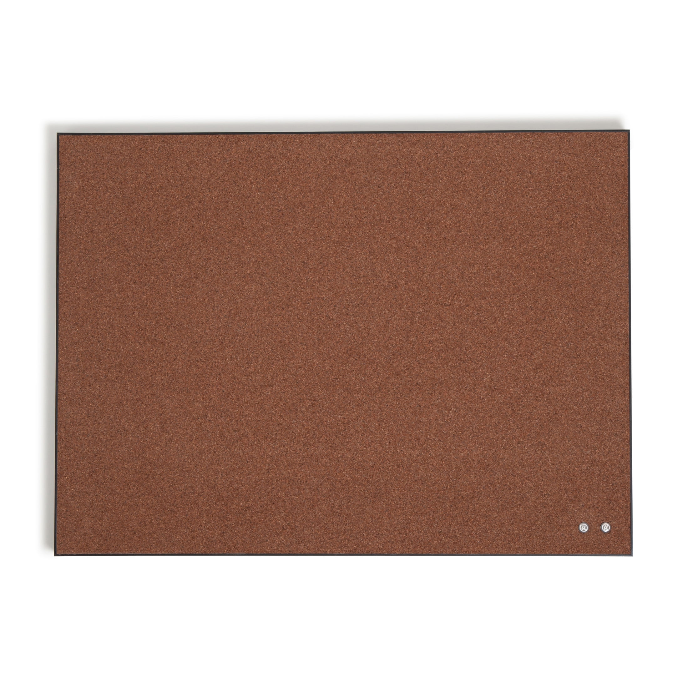 Brown Cork Bulletin Board with Thin Edge Frame, 23 x 17 Inches