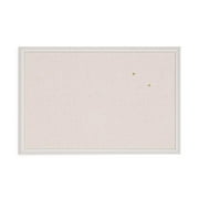 U Brands 30 x 20 in. Linen Bulletin Board with Decor Frame, Natural & White