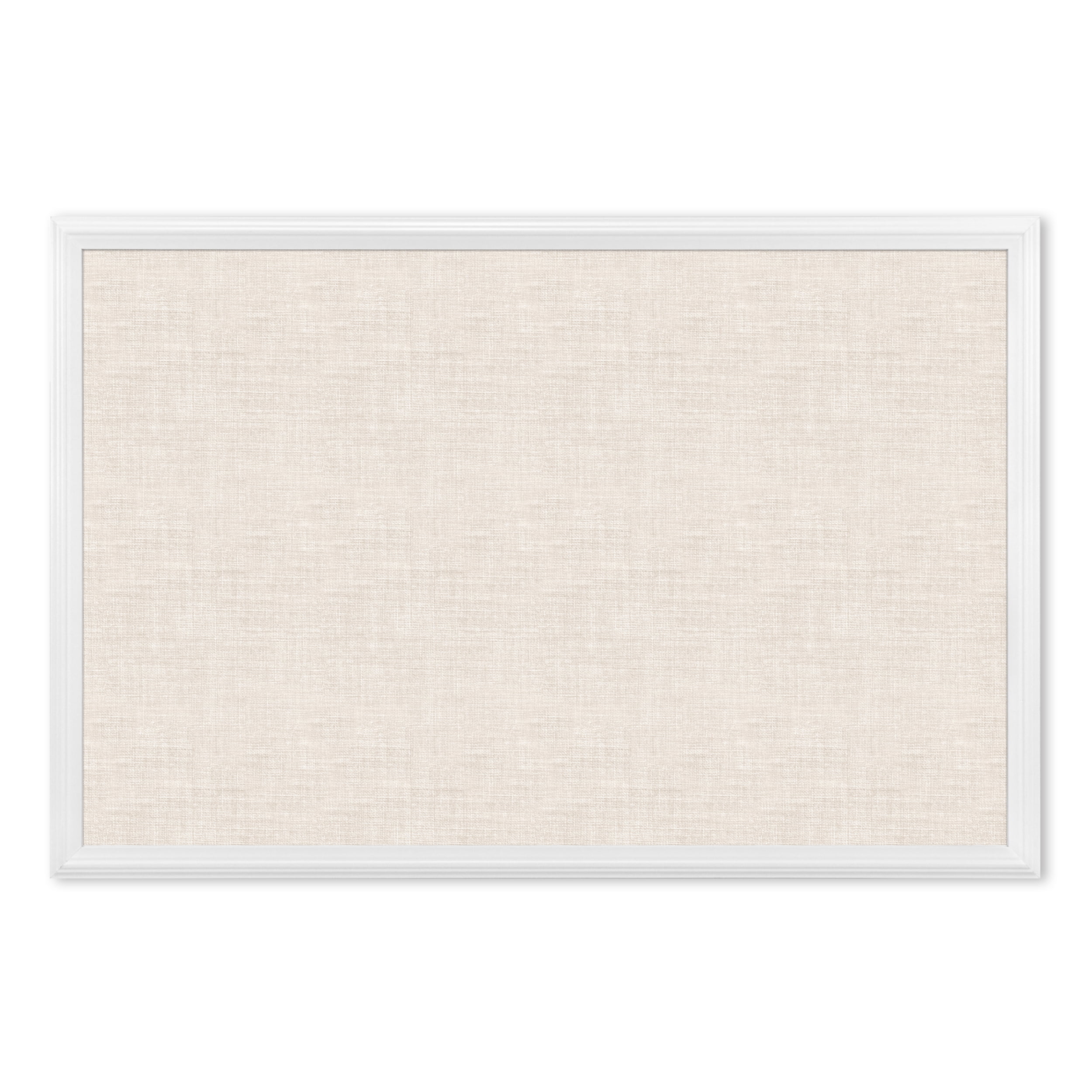 U Brands 30 x 20 in. Linen Bulletin Board with Decor Frame Natural White
