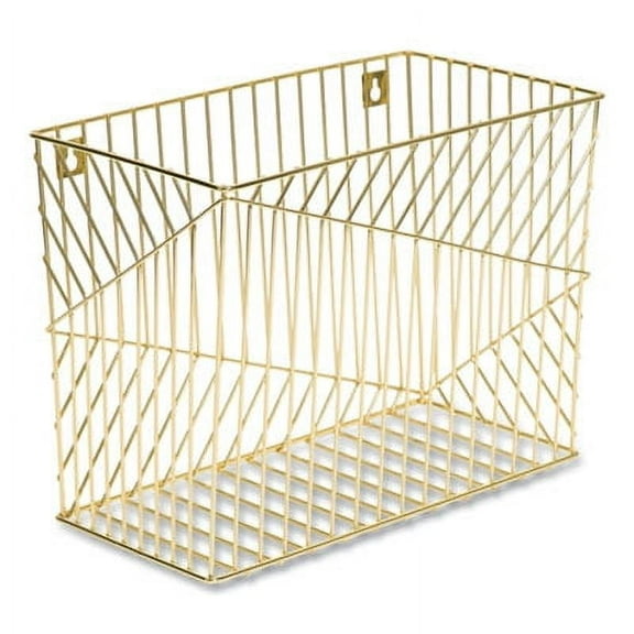 U Brands 3231U02-06 Vena 6.85 in. Long Hanging File Basket - Gold/Letter Size