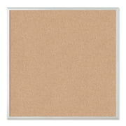 U Brands, 36 x 36 in., Cork Bulletin Board, Brown ,Silver Aluminum Frame