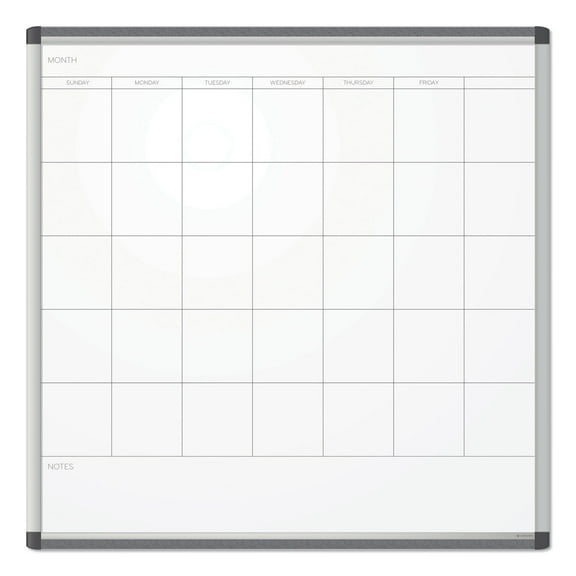 U Brands 36 x 36 in. PINIT Frame, Magnetic Dry Erase Calendar, White
