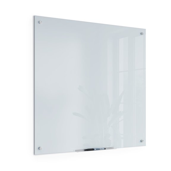 U Brands 36 x36 in. Magnetic Glass Dry-Erase Board, White Frosted Surface, Frameless