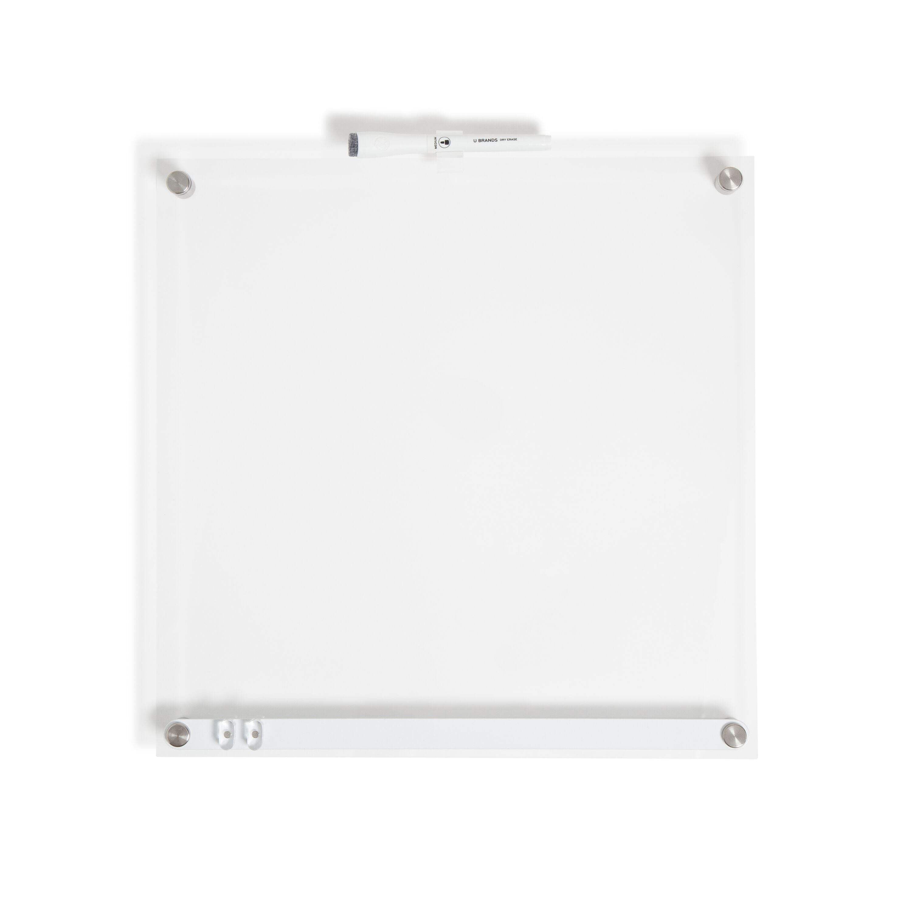 U Brands Acrylic Clarity Acrylic Dry Erase Board, 16" x 16" Clear