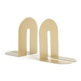thumbnail image 1 of U Brands Bent Metal Arch Bookends, Industrial, Set of 2, 6.7 x 5 x 4.7 in., Gold, 1 of 8