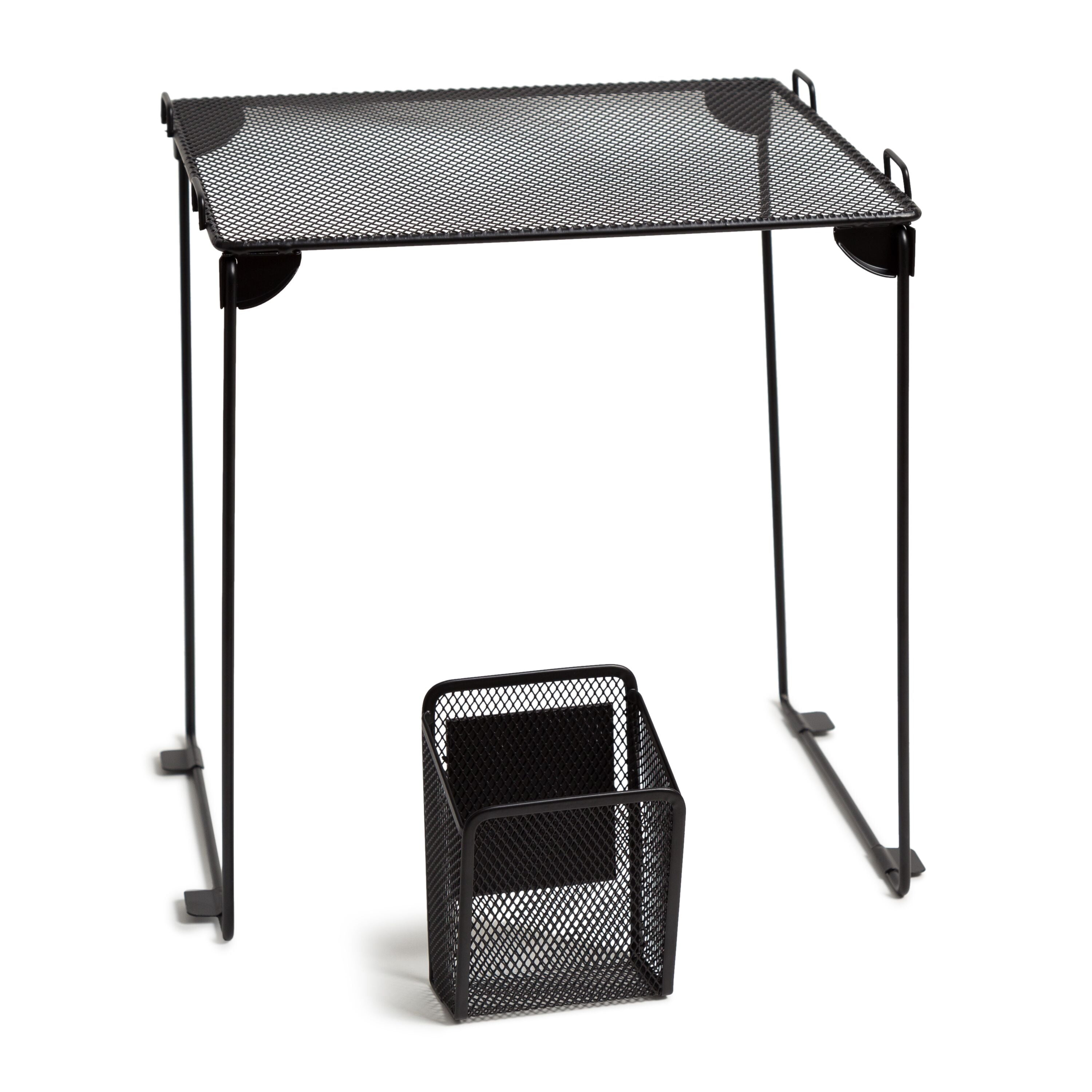 U Brands Black Mesh Locker Organization Kit, Includes Magnetic Cup and Folding Shelf, 1 Count