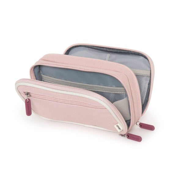 U Brands Canvas Tech Organizer for Chargers, Cords and Accessories, 7.8 x 5 Inches, Pink