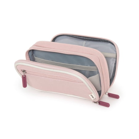 U Brands Canvas Tech Organizer for Chargers, Cords and Accessories, 7.8 x 5 in., Pink
