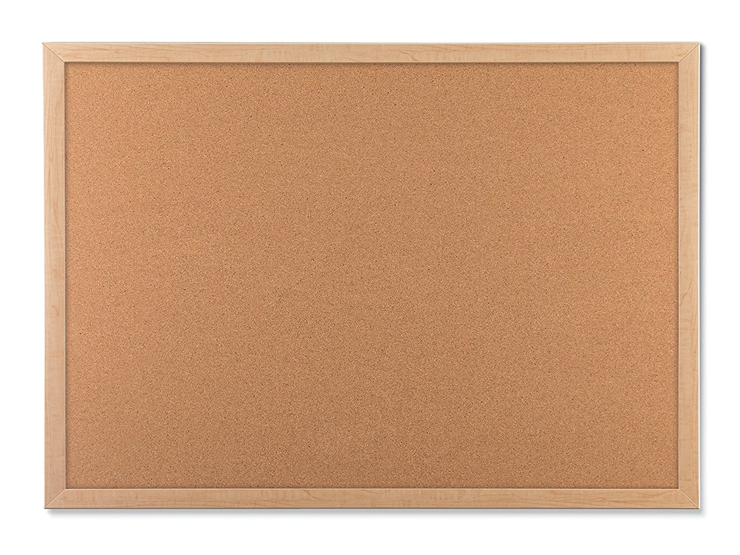 Natural Cork Bulletin Board with Light Wood Frame, 17" x 23"