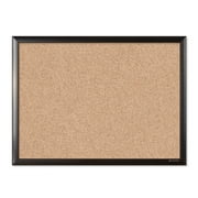 U Brands Cork Bulletin Board, 23" x 17", Self-Healing Cork, Black Aluminum Frame, 2879U