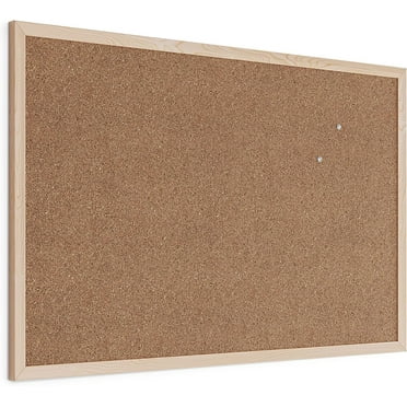 U Brands Cork Bulletin Board, 23 x 35 Inches, Light Birch Wood Frame