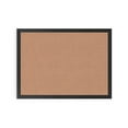 U Brands Cork Bulletin Board, 23"x17", Black Aluminum Frame, Industrial