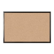 U Brands Cork Bulletin Board, 35" x 23", Black Aluminum Frame, 2880U