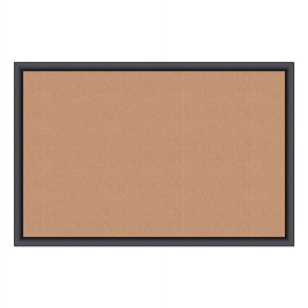 U Brands Cork Bulletin Board, 35 x 23, Tan Surface, Black Frame, Each