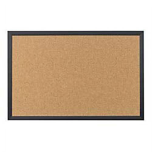 U Brands Cork Bulletin Board, 36 X 24 Inches, Black Wood Frame