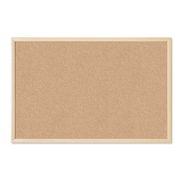 U Brands Cork Bulletin Board, 36 x 24 inches, Birch MDF Frame