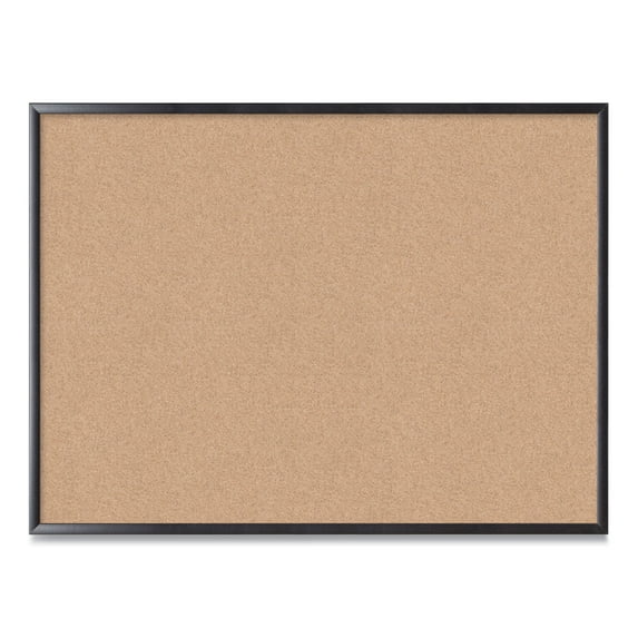U Brands Cork Bulletin Board, 48" x 36", Black MDF Frame, 2876U