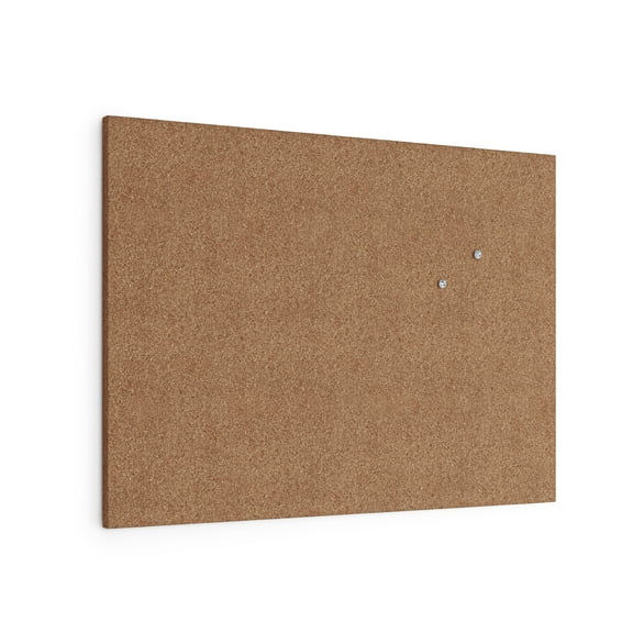 U Brands Cork Canvas Bulletin Board, 24" x18", Frameless, Brown