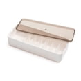 thumbnail image 1 of U Brands Cable Storage Organizer with 7 Compartments, Drawer or Desktop, 11"L x 4.37"W x 2.37"H, White/Linen, 1 of 6