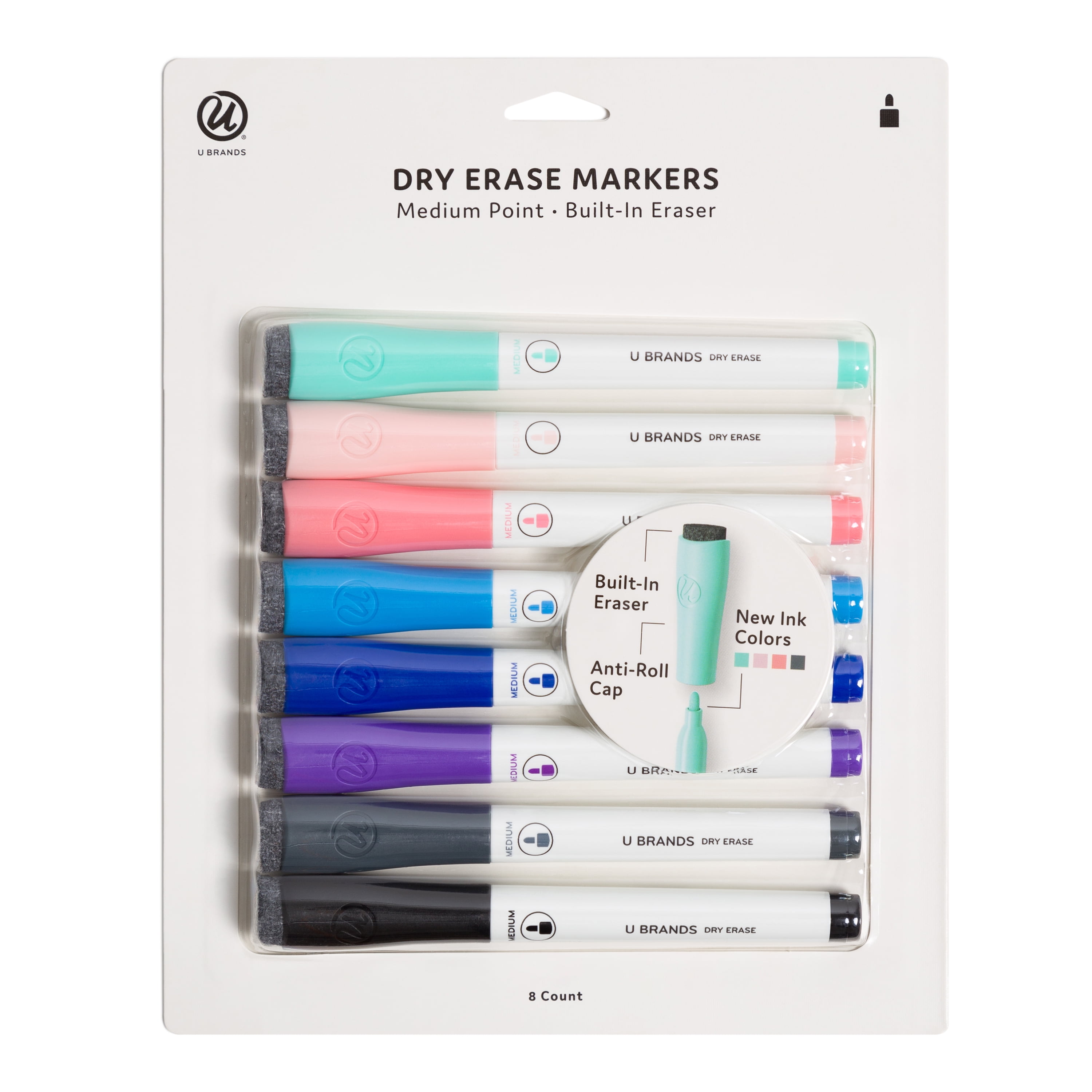 U Brands Chisel Tip Dry Earse Markers - Assorted, 5 pk - Fry's Food Stores