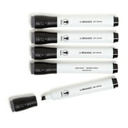 U Brands Dry Erase Markers, Set of 5, Black, Low-Odor, Chisel (5 mm) Tip