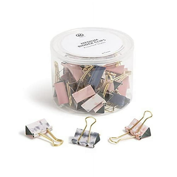U Brands Fashion Binder Clips, 32mm, Soft Dye, 36-Count