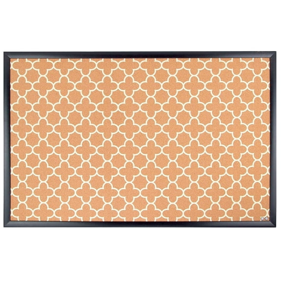 U Brands Fashion Cork Bulletin Board 35" x 23" Black Finish Frame 306U00-01