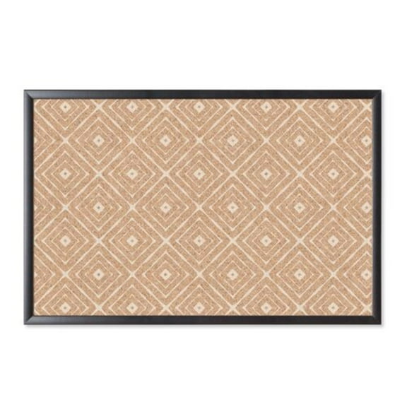 U Brands Fashion Cork Bulletin Board, 36" x 24", Brown, Black MDF Frame