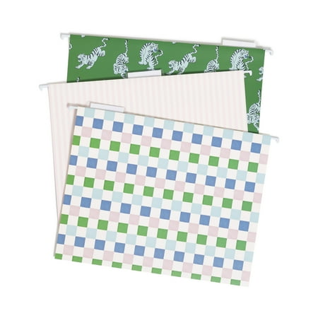 U Brands Fashion Hanging File Folders with Tabs, 6 Count, Muted Prep, Letter Size