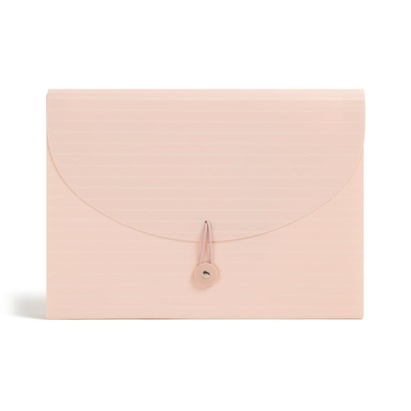 U Brands Fashion Poly 13 Pocket File Folder, Blush, Pink